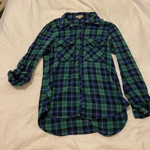 Blue/green checker plaid shirt